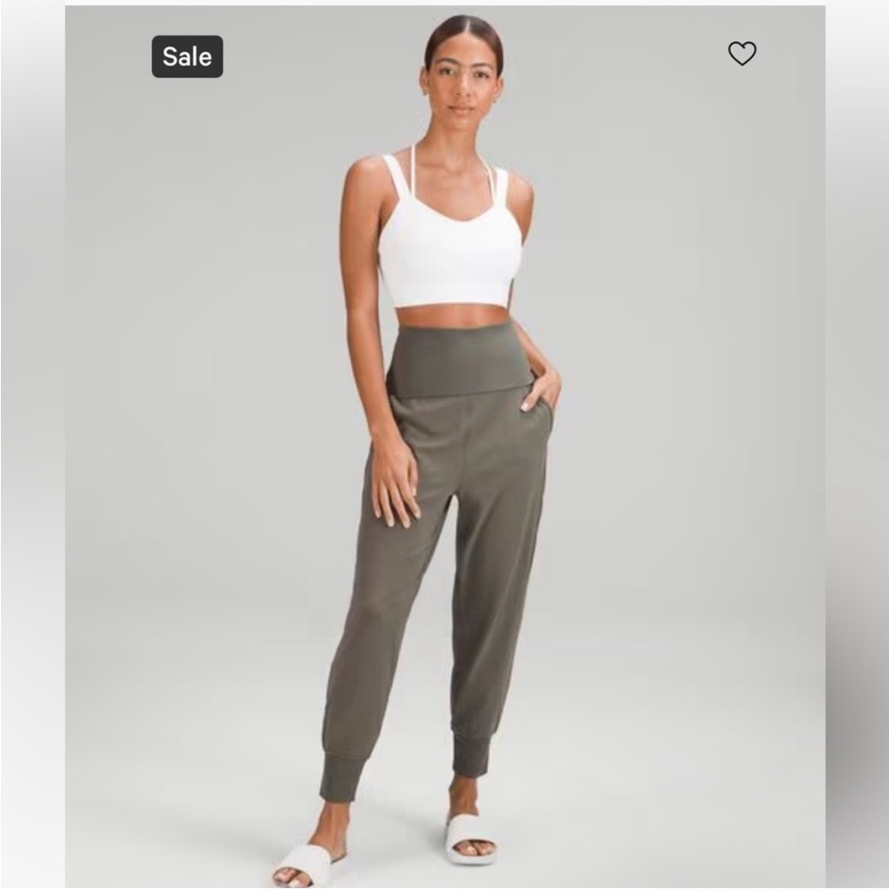 Lululemon Olive Green Align Fold Over High-Waisted Joggers, Sz 6